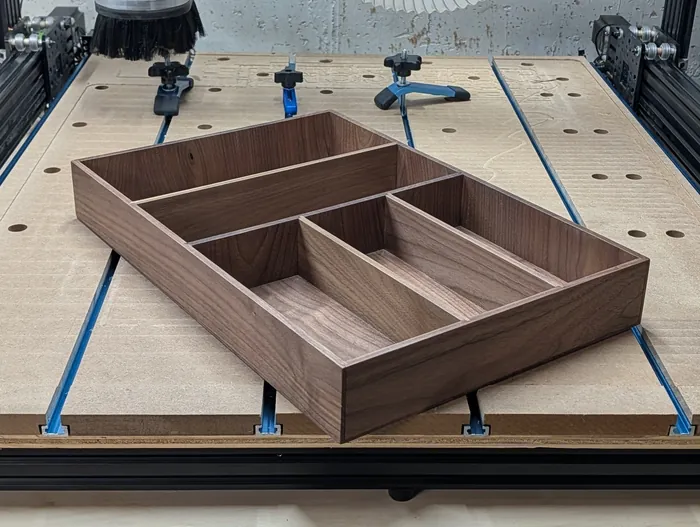Drawer organizer after applying finish